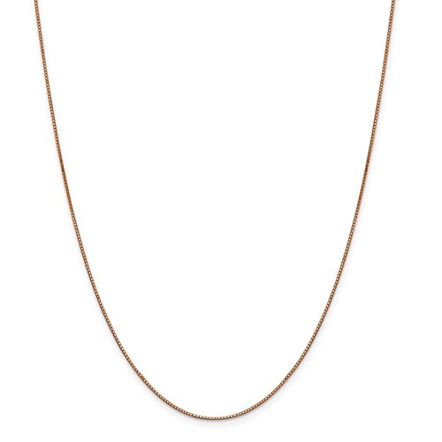 14k Rose Gold .84 mm Box Link Chain Necklace - 20 in. 14k Rose Gold .84 mm Box Link Chain Necklace - 20 in.